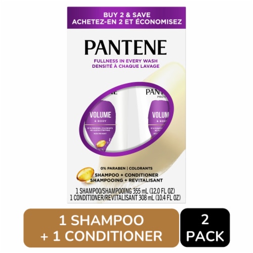 Pantene Sheer Volume Shampoo and Conditioner Set, 72 Hour Fullness