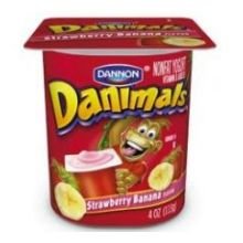Dannon Danimals Nonfat Straw Ban Yogurt 4oz/4pk