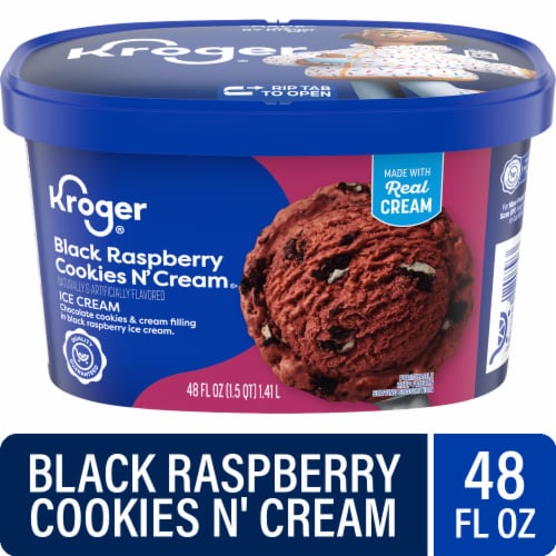 Kroger® Black Raspberry Cookies and Cream Ice Cream Tub