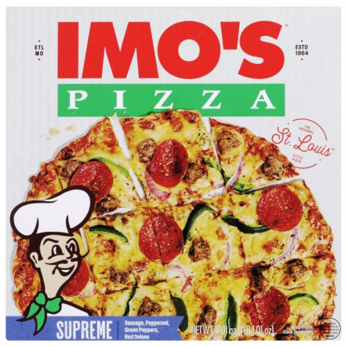 IMO'S Frozen Pizza - Supreme: Sausage, Pepperoni, Green Peppers, Red Onions