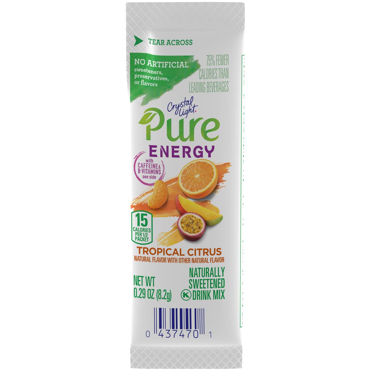 Pure Energy Tropical Citrus Drink Mix with Caffeine and B Vitamins