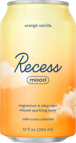 Recess Mood Orange Vanilla Magnesium Infused Sparkling Water Can