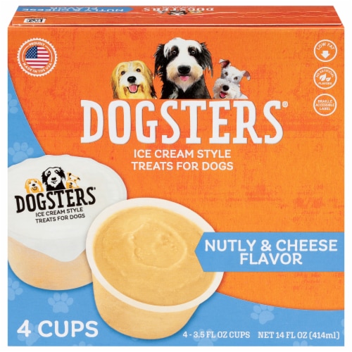 Dogsters Ice Cream Style Nutly & Cheese Flavor Treats for Dogs 4 - 3.5 fl oz Cups