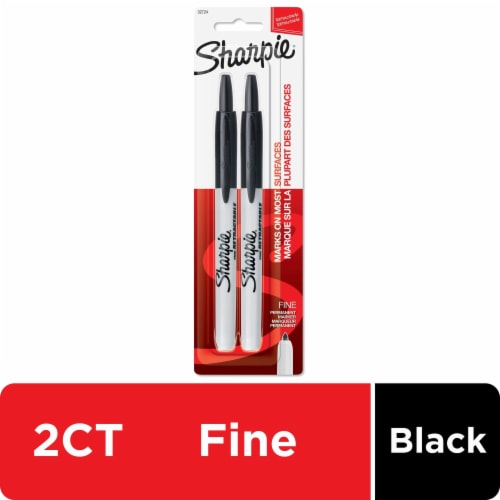 Sharpie Retractable Permanent Markers, Fine Point, Black, 2 Count