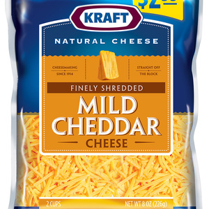 Kraft Finely Mild Cheddar Shredded 8 oz pack