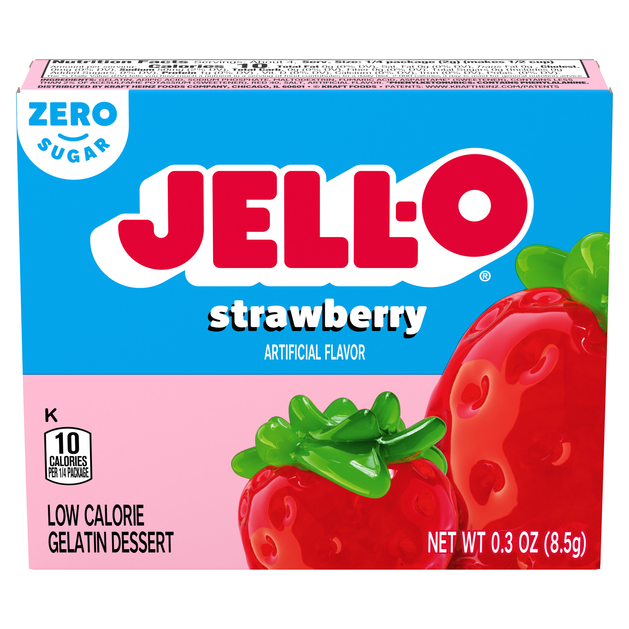 Zero Sugar Strawberry Flavor Gelatin