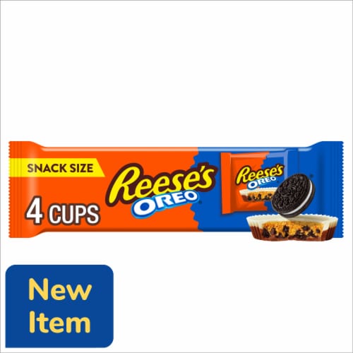 REESES OREO MC & WHITE CREME CUPS FILLED WITH PEANUT BUTTER & OREO COOKIE PIECES SNACK SIZE BAR 4-PK