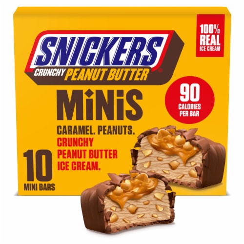 SNICKERS Ice Cream Minis, Milk Chocolatey, Caramel and Crunchy Peanut Butter Ice Cream Bars