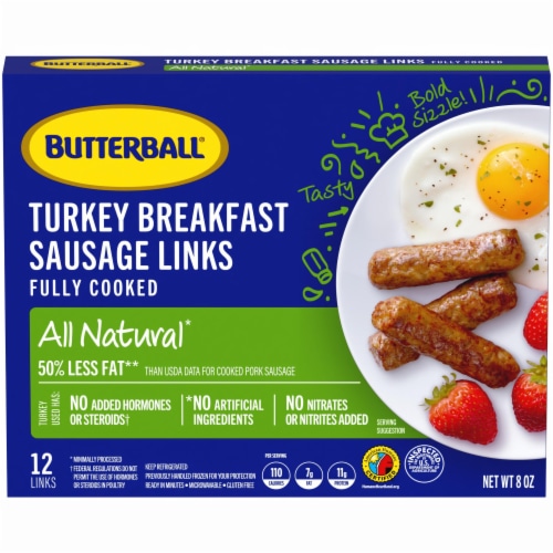 Butterball All Natural Turkey Breakfast Sausage Links, 12 Links