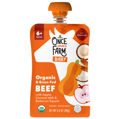 Once Upon A Farm™ Beef with Apple Coconut Milk Butternut Squash & Olive Oil Baby Food Pouch