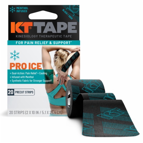 KT® Tape Menthol Infused Pro Ice™ Kinesiology Tape Strips - Black