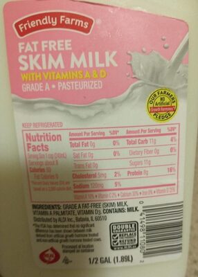 Friendly Farms Skim Milk 64 oz