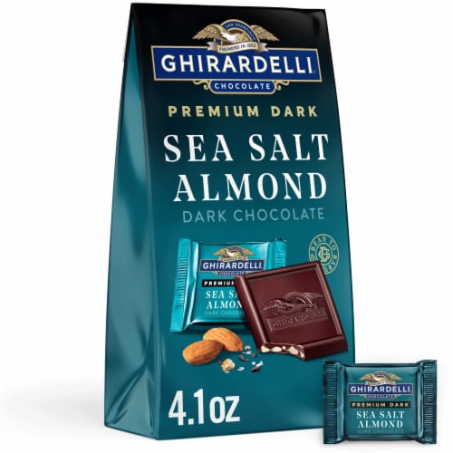 Ghirardelli PREMIUM DARK Sea Salt Almond Dark Chocolate SQUARES
