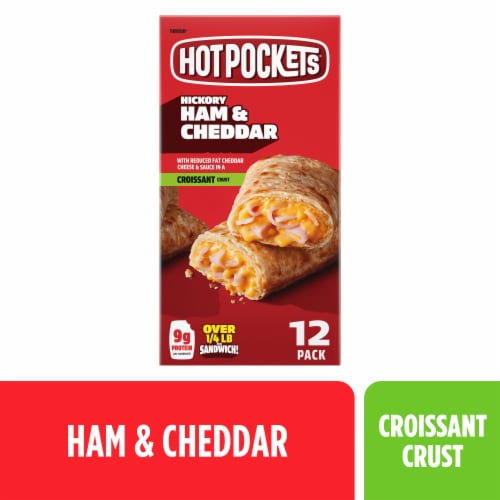 Hot Pockets Croissant Crust Hickory Ham and Cheddar Frozen Sandwiches