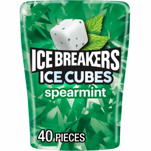 ICE BREAKERS Ice Cubes Spearmint Flavored Sugar Free Chewing Gum Bottle