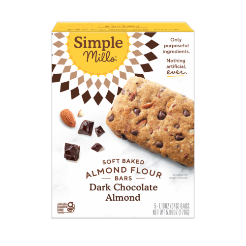 Simple Mills® Soft Baked Almond Flour Bars Dark Chocolate Almond