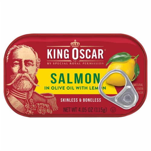 King Oscar Skinless & Boneless Premium Salmon in Olive Oil with Lemon