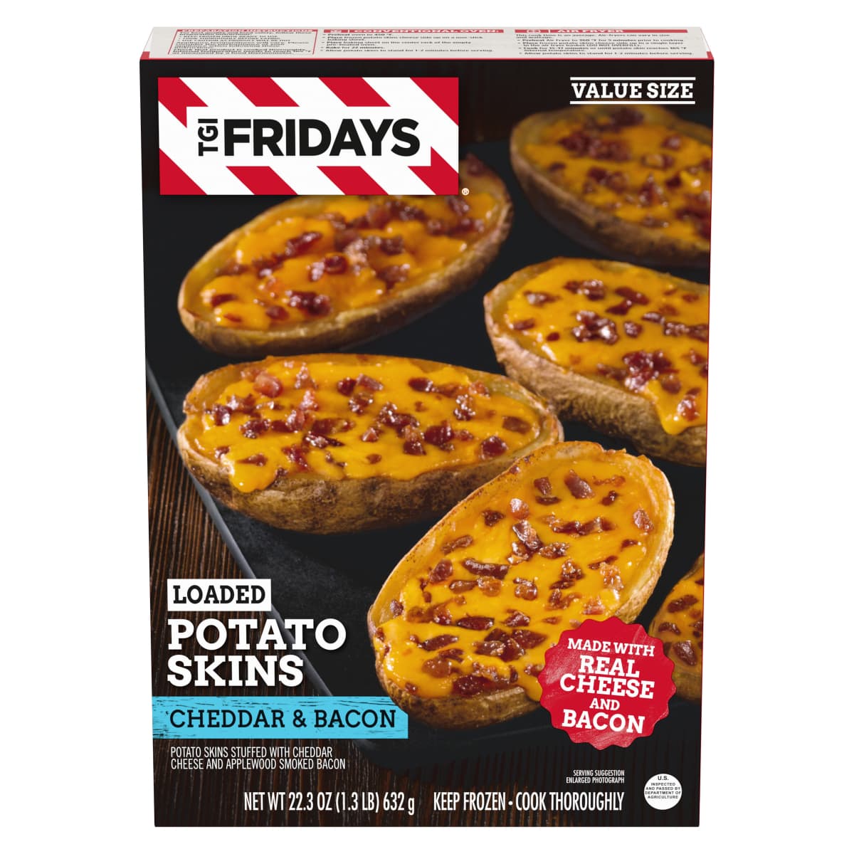 Loaded Cheddar & Bacon Potato Skins Value Size Frozen Snacks
