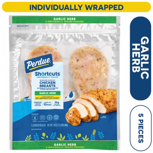 PERDUE® SHORTCUTS® Individually Sealed Boneless Skinless Chicken Breasts, Garlic Herb