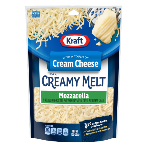Kraft with a Touch of Cream Cheese Natural Cheese Shreds Mozzarella Bag