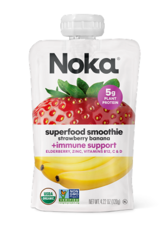 Noka Superfood Smoothie + Immune Support, Strawberry Banana