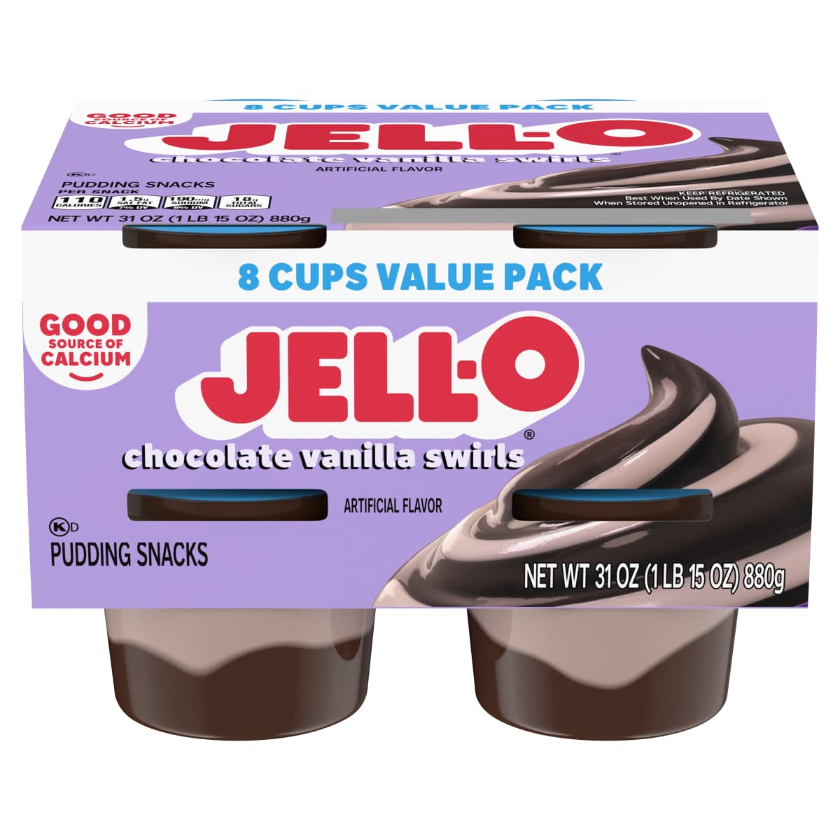 Original Chocolate Vanilla Swirls Ready-to-Eat Pudding Snack Cups Value Pack