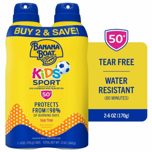 Banana Boat Kids Sport Sunscreen Spray SPF 50 Tear-Free Sting-Free Pediatrician Tested