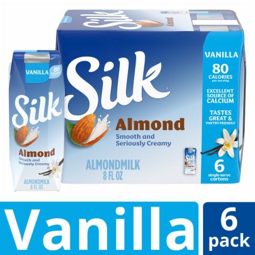 Silk Vanilla Shelf Stable Dairy Free Vegan Almond Milk Half Pint