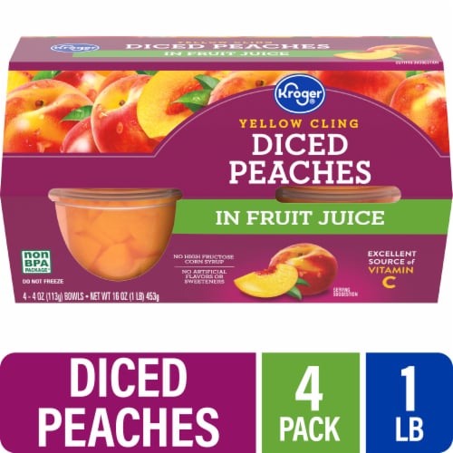 Kroger® Yellow Cling Diced Peach Cups in 100% Juice