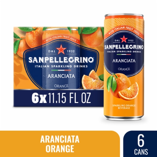 Sanpellegrino Italian Sparkling Drink Aranciata Sparkling Orange Beverage Cans