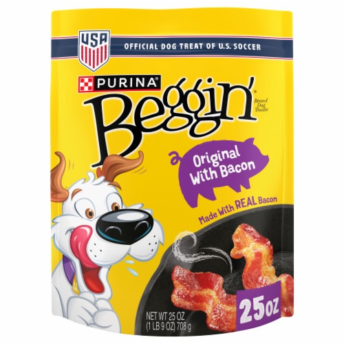 Purina Beggin' Strips Real Meat Dog Treats, Original With Bacon - 25 oz. Pouch