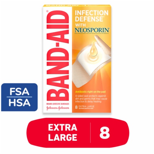 BAND-AID Brand Infection Defense With Neosporin Extra Large Adhesive Bandages