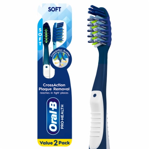 Oral-B Pro Clean Cross Action Toothbrushes, Deep Plaque Removal, Soft