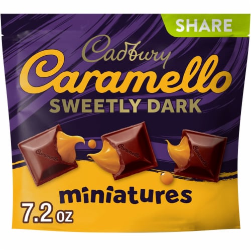 CADBURY CARAMELLO SWEETLY DARK Miniatures Semi-Sweet Dark Chocolate Caramel Candy Share Pack