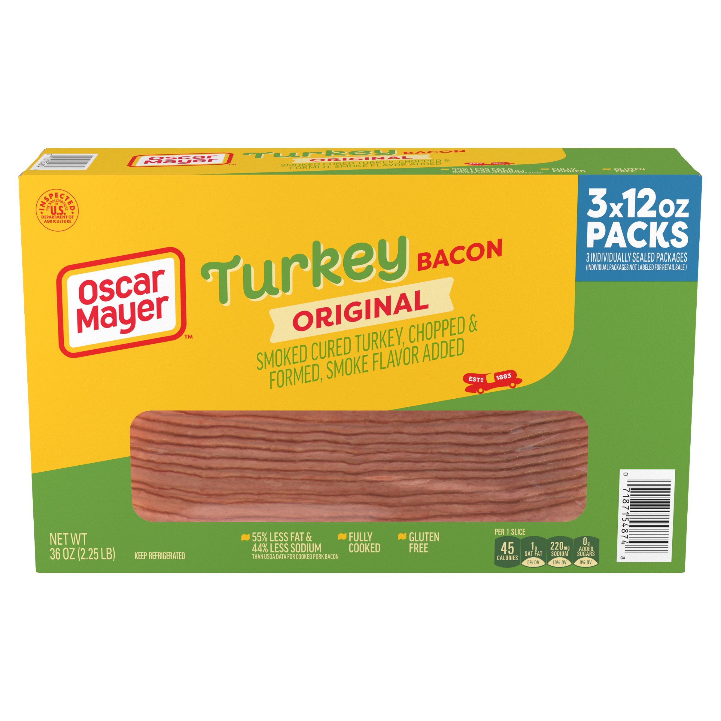 Fully Cooked & Gluten Free Turkey Bacon with 62% Less Fat & 57% Less Sodium