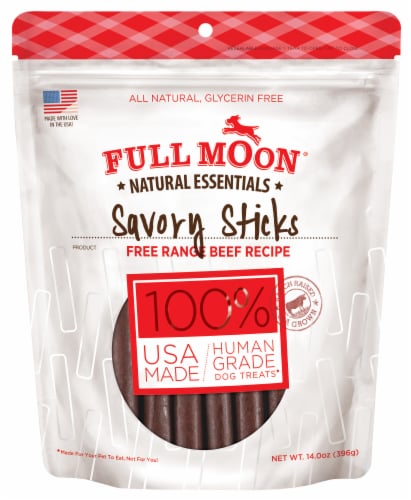Full Moon® All Natural Human Grade Dog Treats Essential Beef Savory Sticks
