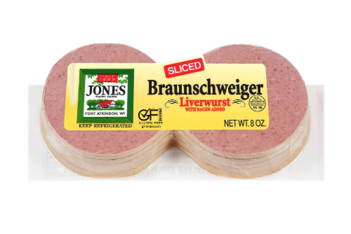 Jones Dairy Farm Braunschweiger Sliced Liverwurst with Bacon