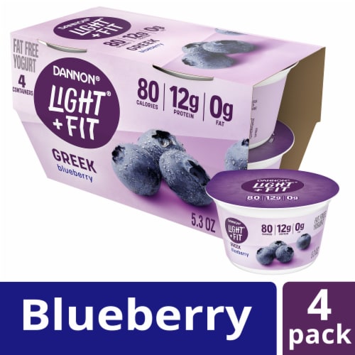 Dannon Light + Fit Blueberry Greek Fat Free Yogurt Cups