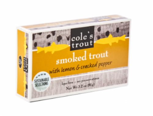 Cole's Canned Smoked Trout with Lemon and Cracked Pepper