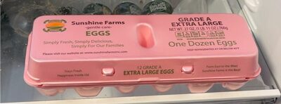 Sunshine Farms Eggs Grade A Extra Large one Dozen