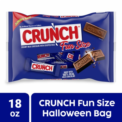 CRUNCH Milk Chocolate Halloween Fun Size Candy Bars Jumbo Bag