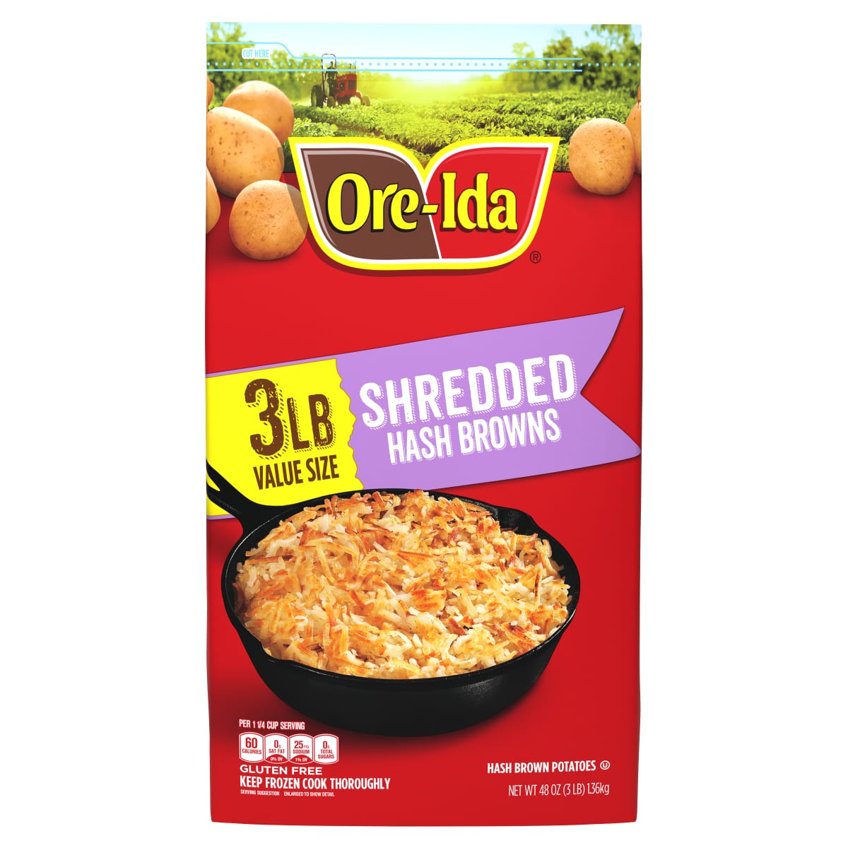 Shredded Hash Browns Frozen Potatoes Value Size