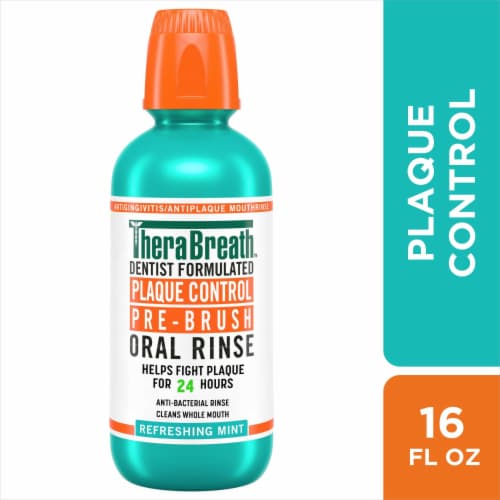 TheraBreath Plaque Control Pre-Brush Refreshing Mint Flavor Oral Rinse