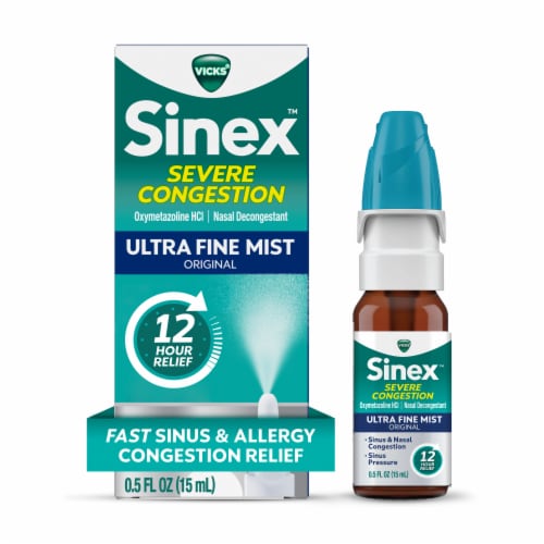 Vicks Sinex Severe Sinus Congestion Relief Ultra Fine Nasal Spray Oxymetazoline HCI