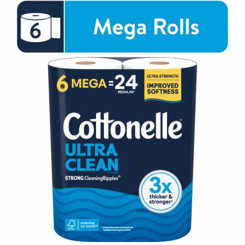 Cottonelle® Ultra Clean™ Strong Toilet Paper 6 Mega Rolls