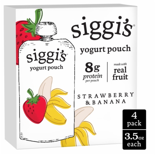 siggis Strawberry Banana Reduced Fat Yogurt Pouches