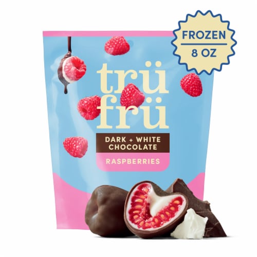 Tru Fru Fresh Frozen Raspberries in Dark & White Chocolate