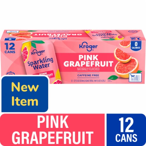Kroger® Caffeine Free Pink Grapefruit Sparkling Water Cans