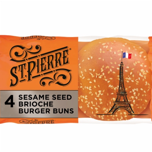 St Pierre Sesame Seed Brioche Burger Buns