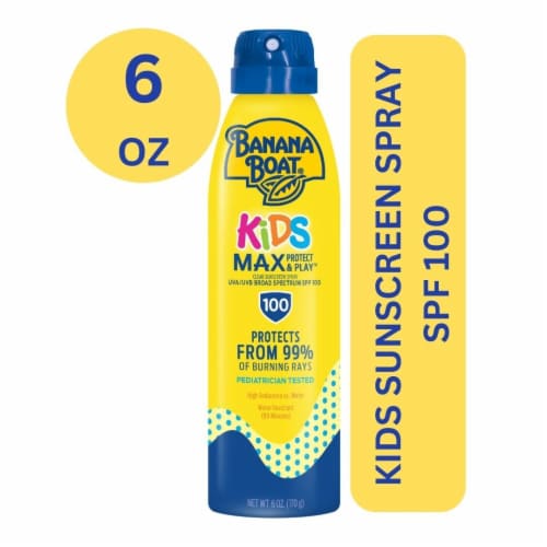 Banana Boat Kids Max Protect & Play Sunscreen Spray SPF 100 Tear-Free Sting-Free